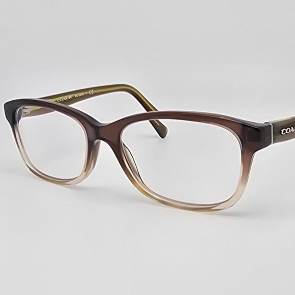 Coach HC6089 5400 Brown Gradient Olive Cat Eye Eyeglasses Frame 51-16-135 - Picture 1 of 12